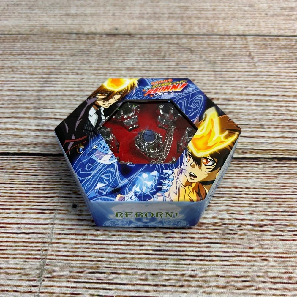 Katekyo Hitman Reborn Vongola Rings Set 7pc Silver Tone Cosplay‎ Jewelry Boxed